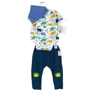 Cat & Jack Baby Boy 3 Pieces Dinosaur Top & Bottom